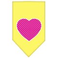 Unconditional Love Pink Swiss Dot Heart Screen Print Bandana Yellow Large UN812513